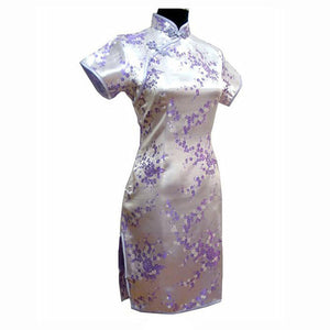 Traditional Mandarin Collar Short Dress